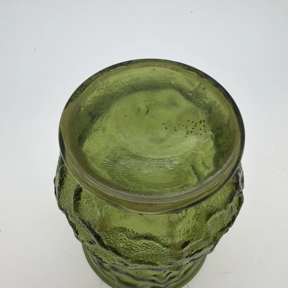 Vintage E.‎ O. Brody Co. Emerald Green Crinkle Glass Vase 8